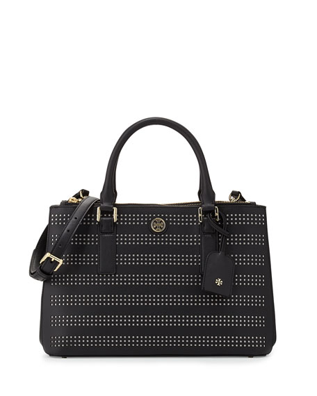 Tory Burch Robinson Perforated Double Zip Tote