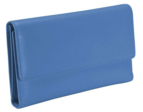 The Royce Leather Top Grain Napa Leather Women’s Checkbook Clutch