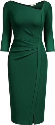 Green wrap dress