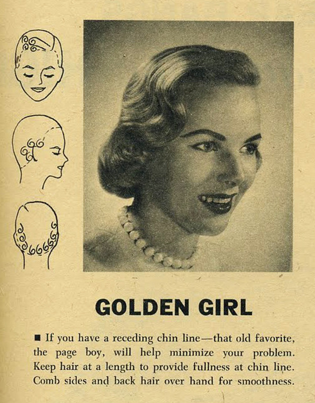 Golden girl hairstyle, 1950’s