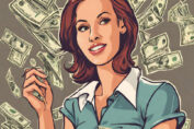 woman making money